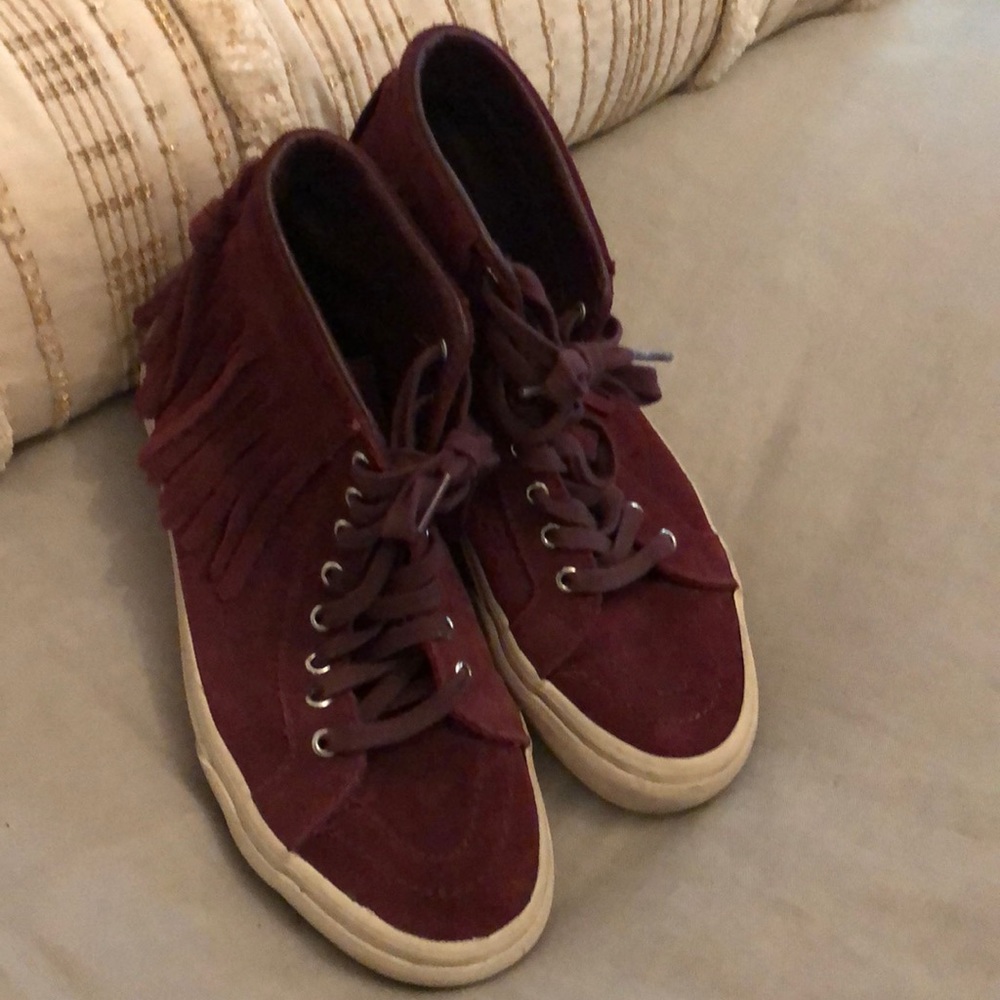Vans high top fringed suede sneakers - women size 7 great used condition